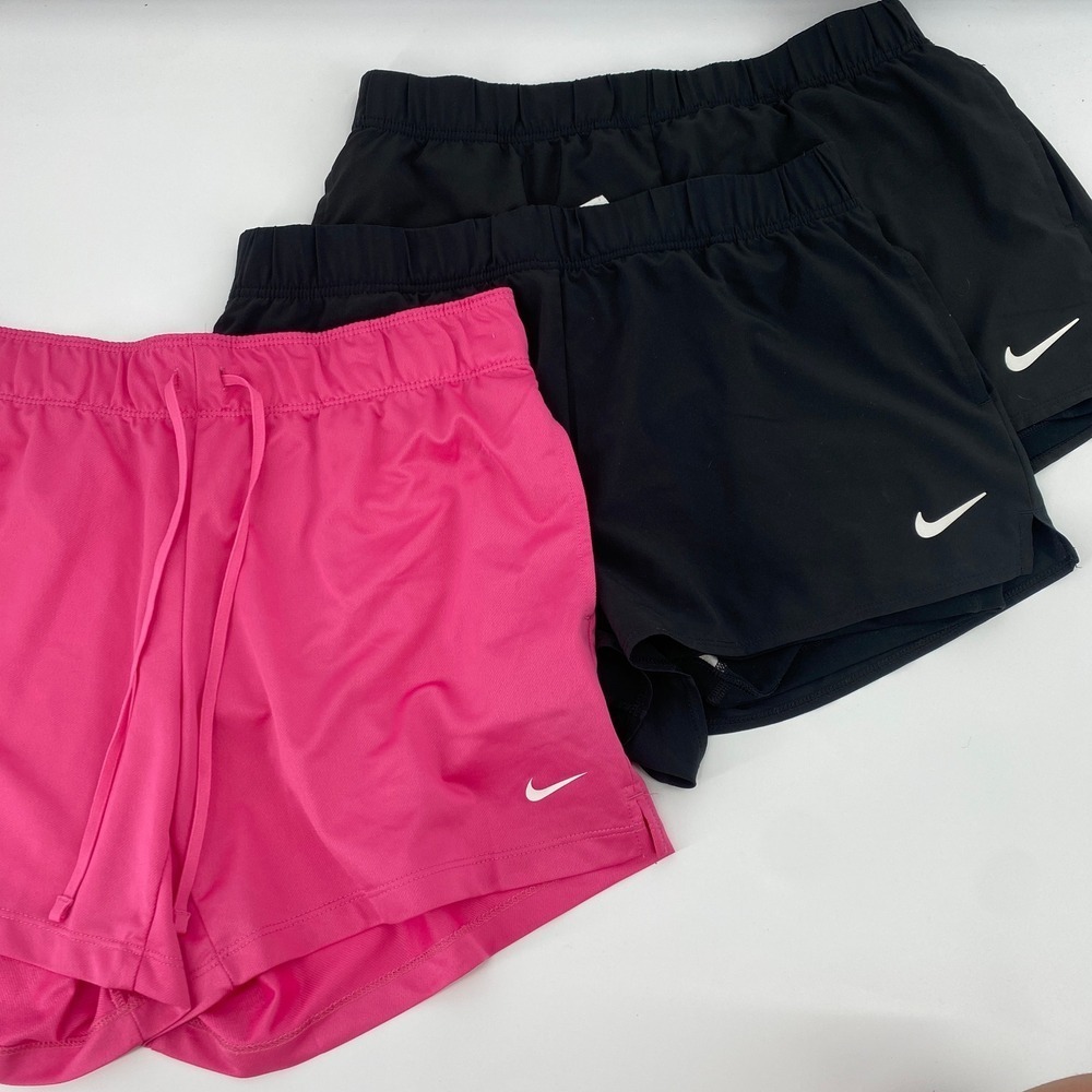 🛍️ Nike‎ Dri-FIT Shorts Bundle Women S/M Black Pink